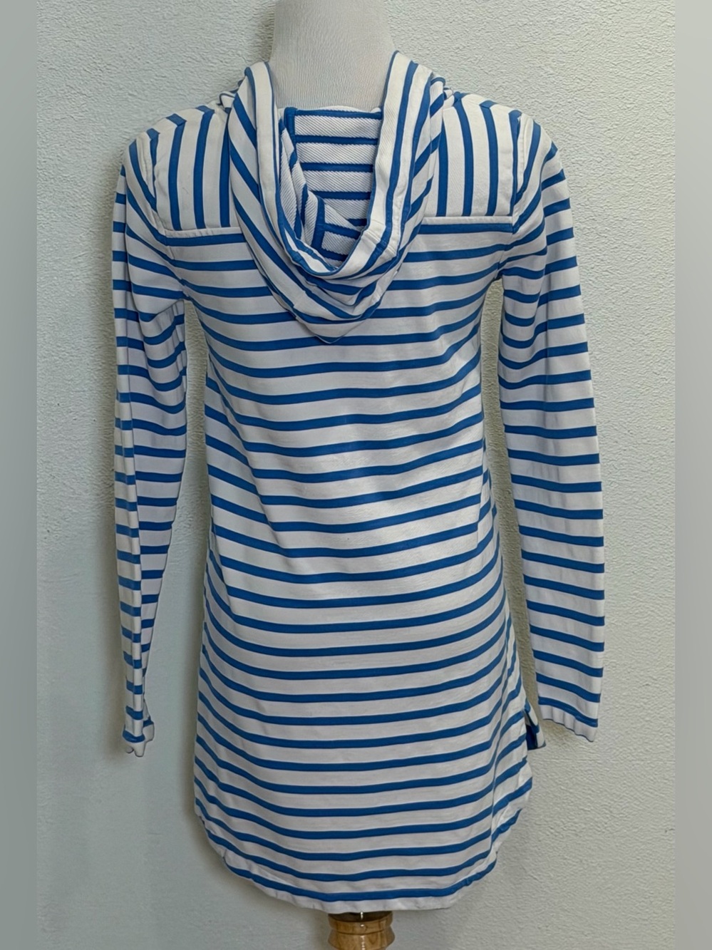 Vineyard Vines Hooded Beach Pool Striped Shep Cover Up Womens XS Blue White Swim - Picture 5 of 9